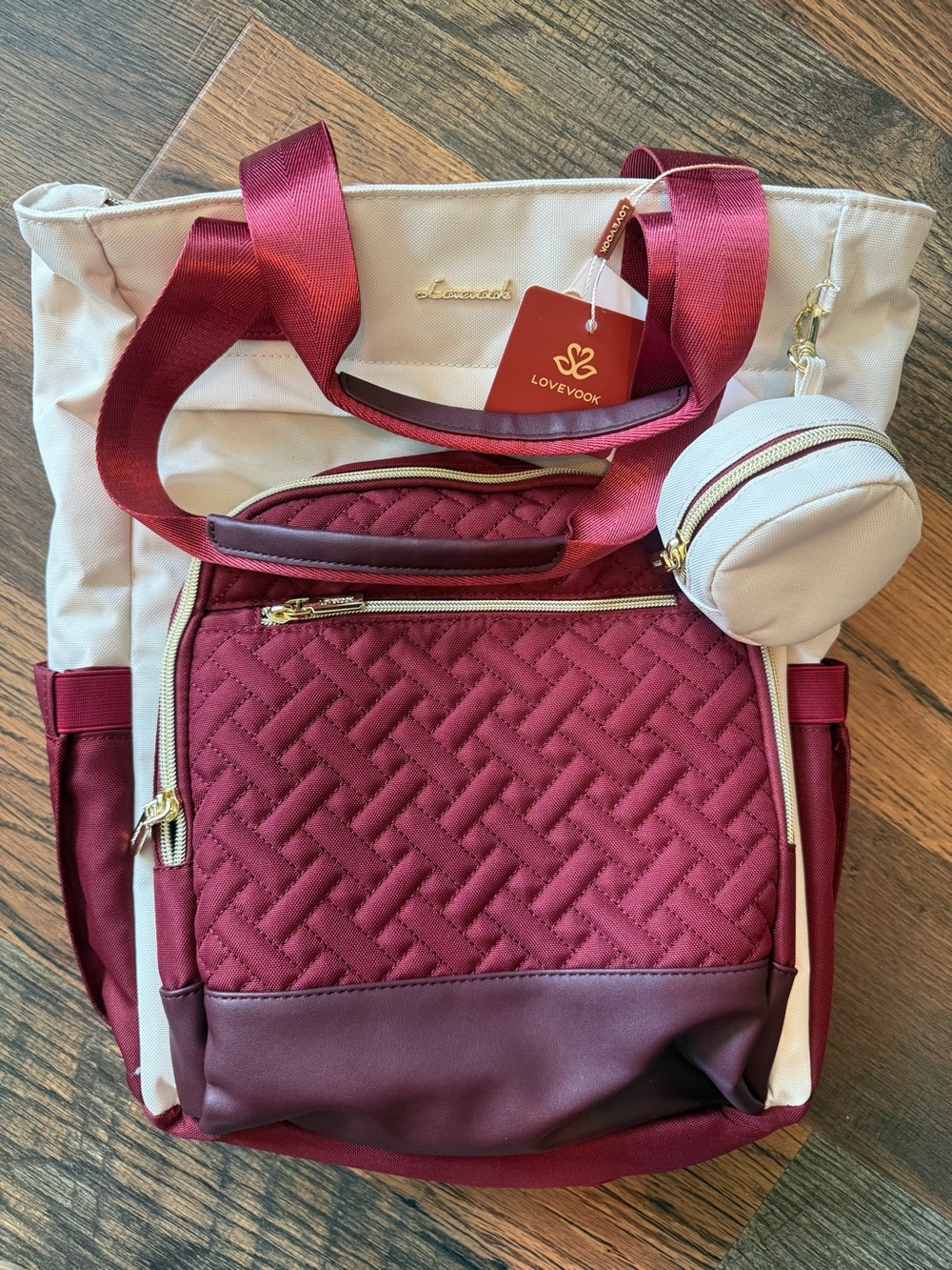 Lovevook Diaper Bag Baby Backpack Travel Bag NWT Waterproof w Changing Pad